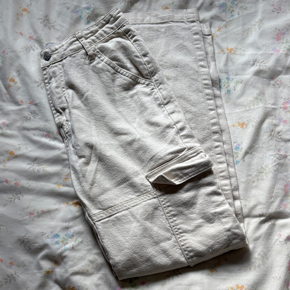 Cream Cargo Pants